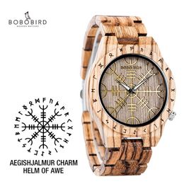 zegarek meski BOBOBIRD Mens Watch Wood New Unique Design Luxury Wooden Wristwatches relojes de hombre Support Drop L-T16281R