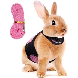 Dog Collars & Leashes Harness Lead Soft For Rabbits Mesh Hamster Vest With Elastic L220c