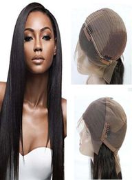 Malaysian Silky Straight Lace Front Human Hair Wigs For Black Woman 150 Density Glueless Full Lace Wigs with Baby Hair Natural Hai6764212