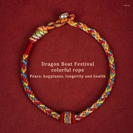 Charm Bracelets 1pcs Handmade Braided Bracelet Colorful Thread Good Luck Rope For Women Men Knots Red Woven Gift