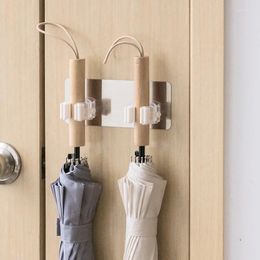 Hooks Bathroom Waterproof Hook Self-Adhesiv Multi-Purpose Mop Holder Wall Mounted Organiser Rack Brush Broom Hanger Kitchen