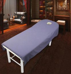 80190cm Cosmetic salon sheets SPA massage treatment bed table cover sheets with hole Sheet 9845761