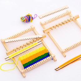 Diamond Painting 1Set Hand-Woven Wooden Weaving Loom Kit Tools DIY Woven Set Craft Yarn Hand Scarf Knitting Machine Kids Multifunc245E