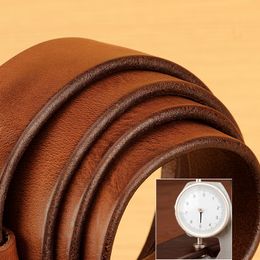 Men's Cowhide belt Leather belt handmade vintage extension tooling belt soft and durable 5MM thickness High quality Leather belt
