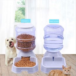1Pc 3 8L Automatic Pet Feeder Dog Cat Drinking Bowl Large Capacity Water Food Holder Pet Supply Set Y200917269P