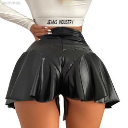Shorts Women's Sexy Leather Shorts Girls Short Skirt Shorts Pantskirt Short Pants Streetwear ldd240312