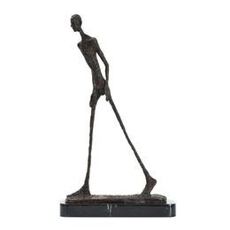 Walking Man Statue Bronze by Giacometti Replica Abstract Skeleton Sculpture Vintage Collection Art Home Decor 210329232M