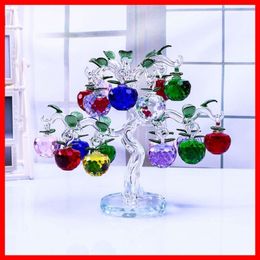 Chirstmas Tree Hangs Ornaments 30 40 50mm Crystal Glass BPPLE miniature Figurine Natale Home Decorations Figurines Crafts gifts C0326P