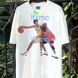 Saint Michael Cho Star Kobes Sıkıntılı Kısa Kollu Vintage Modaya Gizli Amerikan Yıkanmış T-Shirt 5LMU