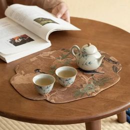 Tea Napkins Vintage Dry Mat Table Chinese Zen Style Handmade Cotton And Linen Cloth Art Pot Cup