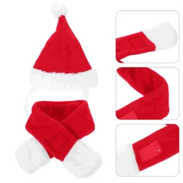 Cat Costumes Pet Christmas Hat Santa Claus Costume Dog Cosplay Short Plush Decorative Scarf