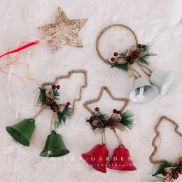 Christmas Decorations Bell Red White Green Metal Jingle Bells Tree Hanging Pendant Ornament Decoration For Home