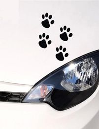 4pcslot Personality Funny stickers 6cm4 Cat Paw Print Dog Paw Print Bear Paw Print Creative Footprints Car Stickers Car Decals P3398520