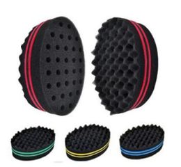 Brand Double Sided Waveshaped Hair Twsit Sponge Ellipse Brushes Multiholes Side Braid Hair Curl Wave Hair Styling Tools HA2093611