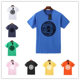 AA-88 Camiseta elegante de algodão puro para homens e mulheres com letras soltas impressas para casal {A cor enviada é a mesma da foto}