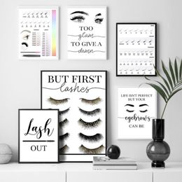 Paintings Fashion Makeup Lash False Eyelashes Wall Art Canvas Painting Nordic Posters And Prints Pictures For Beauty Salon Room De233J