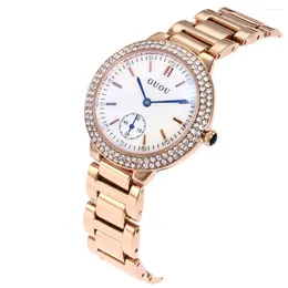 Wristwatches 2024 Fashion GUOU Watch Women Luxury Blu-ray Ladies Stylish Water Diamond Wristwatch Gift For Girl Saat Relogio Feminino