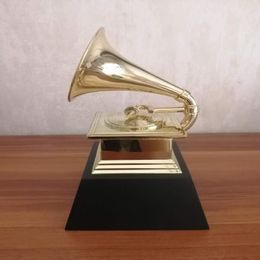 Decorative Objects & Figurines 2021 Grammy Trophy Music Souvenirs Award Statue Engraving 11 Scale Size Metal Modern Golden C243V