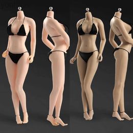 Action Toy Figures 1/6 Female Seamless Body Figure Toys AB001 12 Female Flexible Pale Suntan Big Beast Seamless Body with Removable Feet ldd240312