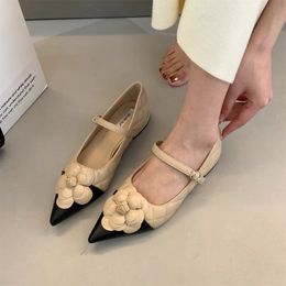High Quality Thick Heeled Casual Shoes for Women Korean Style Fashion Shallow Mouth Flower Women Shoes Zapatos De Mujer 240304