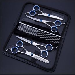 Dog Grooming Pet Scissors Grooming Tool Set Decoration Hair Shears Curved Cat Shearing Hairdressing Supplies2557