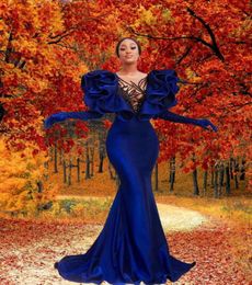 Modest Velvet Mermaid Prom Dresses Plus Size Ruffles Cap Sleeve Elegant Formal Evening Gowns Vestido De Novia8927598