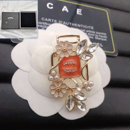 With Channel Stamp Luxury Gold-Plated Brooches Brand Designer Diamond Brooch Classic Style Jewellery Accessories Fashion New Clothing Brooches