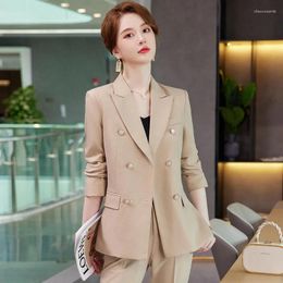 Women's Two Piece Pants Autumn Winter Formal Uniform Designs Pantsuits Women Business Suits With And Jackets Coat OL Styles Blazers Trousers