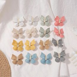 Hair Accessories 1 Set Cute Baby Girls Clips PU Leather Butterfly Barrettes Small Hairpins Headwear