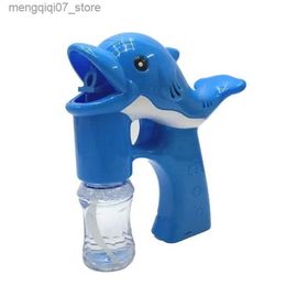 Sand Play Water Fun Blow Gun Toy Children Electic Bubble Soap Dolphin Music Light Water Blowing Maker Machine Kids Beach Outdoor Cartoon Plastic L240312