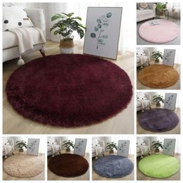 Carpets Soft Rug For Room Super Luxury Round Fluffy Area Rugs Bedroom Nursery Plush Anti-slip Carpet Children Cute Solid