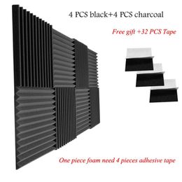 12'' 12'' 1'' inches Wedge Acoustic Foam with Adhesive Tape 8 PCS Soundproof Panels177M