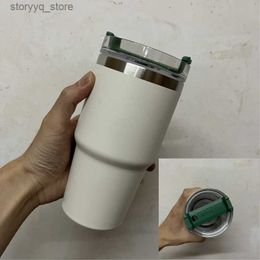 Mugs new Car Ice Cup 304 Stainless Steel Insulated Cup Convenient Large Capacity Sipper Coffee Cup Car Cup L240312