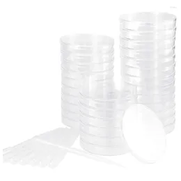 Plates Petri Dish Set With Lids 100 Plastic Transfer Pipettes (3Ml) Kit For School Science Fair Projects