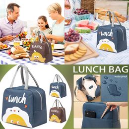 Dinnerware Canvas Insulated Bento Bag Heat Insulation Thick Tote Hand Carry Large Capacity Lunch Woman With Container