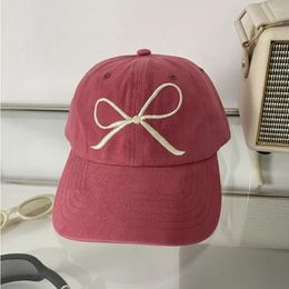 Visors Bow Embroidery Baseball Caps Simple Sports Adjustable Visor Cap Spring Summer Washed Cotton Sun Hat Outdoor