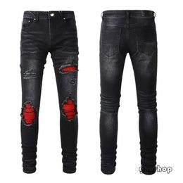 Amirir Jeans Men's Jeans Mens Designer No Rips Skinny Amirri For Men Ripped Pants With Holes Denim Man Shirt Straight Leg Slim Fit Zipper Amari Hip Hop Bikers 3334