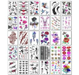 30pcsLot Flower Temporary Sticker KitWaterproof Flash Women Henna TattooFashion Fake Tattoos Set5255409