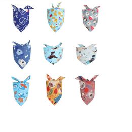 Whole 100pcs lot Dog Apparel Small Dog Puppy Pet bandanas Collar scarf Bow tie Cotton pet Supplies Y619261s