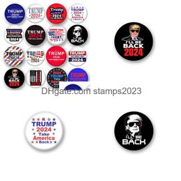 Party Favour Trump 2024 Badge Brooches Pins Election Supplies Keep America Great 1.73 Inch Drop Delivery Home Garden Festive Event Dh6Nt