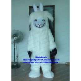 Mascot Costumes White Long Fur Goat Ram Antelope Gazelle Sheep Mascot Costume Adult Character Promotional Compaign Etiquette Courtesy Zx37