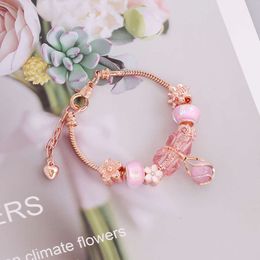 New Large Hole Bead DIY Bracelet for Women's Personality INS Pan Family Fashionable Flower Jewellery B319