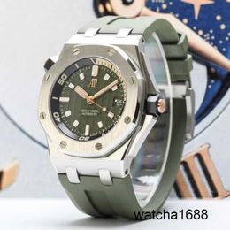 Designer Crystal AP Watch 15720 Royal Oak Offshore Series 42 Gauge Army Green dial Made of Precision Steel Automatic Mechanical Mens Watch