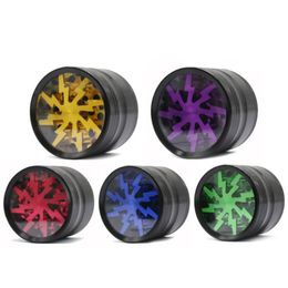 Tobacco Smoking Herb Grinders 63mm Aluminium Alloy With Clear Top Window Lighting Tobacco Grinders