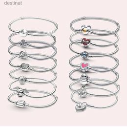 Beaded Hot Sale 925 Sterling Silver Sparkling Castle Bracelet Suitable For Women Fashion Jewellery Standard Bracelet DIY Birthday GiftL24213