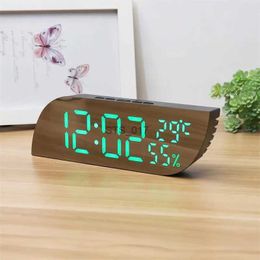 Other Clocks Accessories Digital Alarm Clock Temperature Humidity Date 3 Alarms 2 Display Mode Unlimited Snooze Table Clock 12/24H Night Mode LED ClockL2403