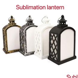 Christmas Decorations Sublimation Led Lanterns Fireplace Lamp Handheld Light Double Sided For Home And Outdoor Ups Drop Delivery Gar Dhzcw