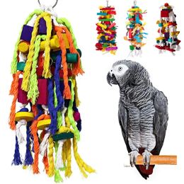 Toys Parrot Chewing Toys Parrot Cage Bite Toys Wooden Block Tearing Toys for Conures Cockatiels African Grey Budgie Parakeet