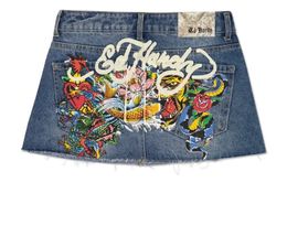 Skirts for Women Retro Gothic Print Denim Skirt Y2k Black Casual Girl Sexy Mini Fashion Street A Line 240227