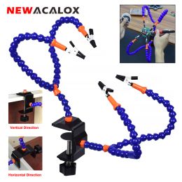 Soldeerijzers NEWACALOX Multi Soldering Helping Hands Third Hand Tool with 4Pcs Flexible Arms Soldeirng Station Holder For PCB Welding Repair